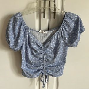 Light blue cropped top